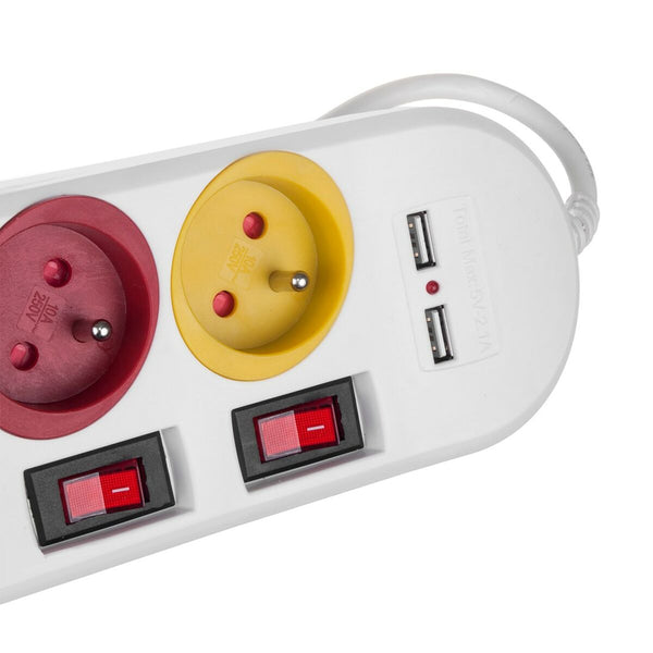 4-socket plugboard with power switch MacLean MCE229W (1,5 m)-0