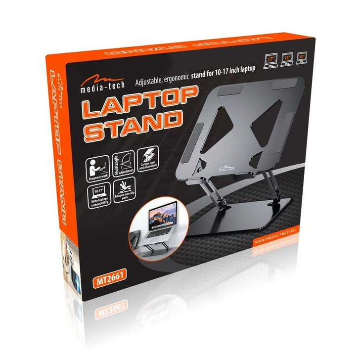 Folding and Adjustable Laptop Stand Media Tech MT2661 Silicone Aluminium Carbon steel-1