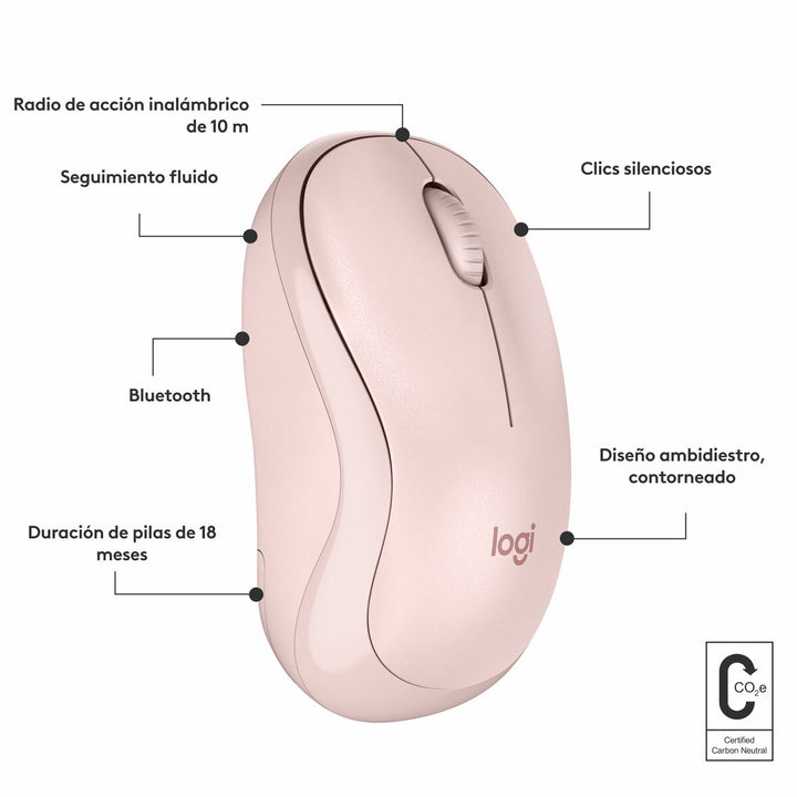Mouse Logitech M240 Pink-2