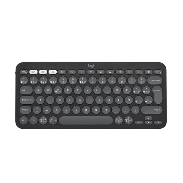 Keyboard and Mouse Logitech K380S Graphite Spanish Qwerty-0