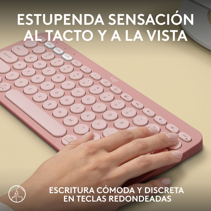 Wireless Keyboard Logitech K380s Pink Spanish Qwerty-10