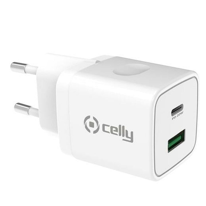 Wall Charger 2-in-1 Celly White 20 W-1