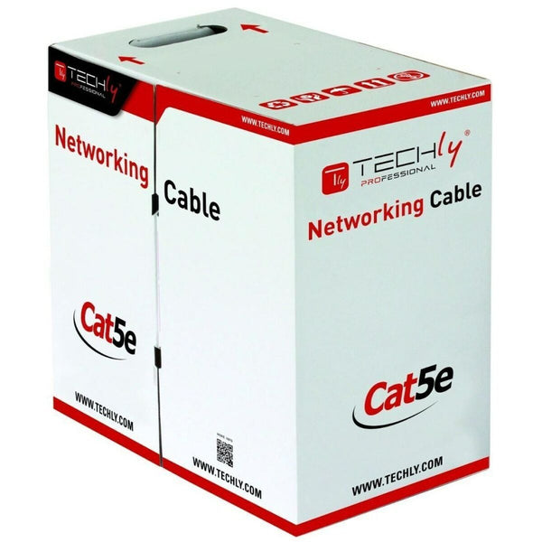 UTP Category 5e Rigid Network Cable Techly 025640 Grey 305 m-0