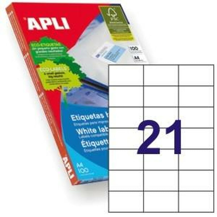 Adhesive labels Apli 1276 White 100 Sheets 70 x 42,4 mm-1