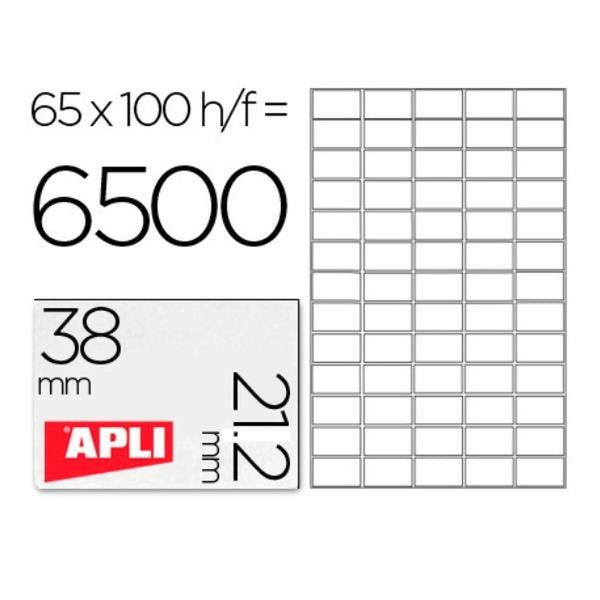 Adhesive labels Apli 1283 White 100 Sheets 38 x 21,2 mm-0