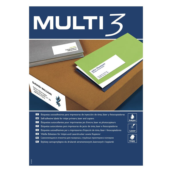 Adhesive labels MULTI 3 White Upright 500 Sheets 105 x 29 mm-0