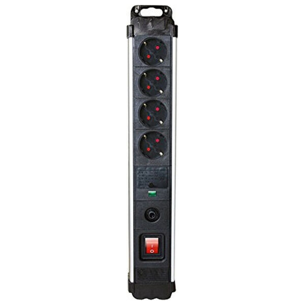 4-socket plugboard with power switch Silver Electronics 49644 3680W Black-0