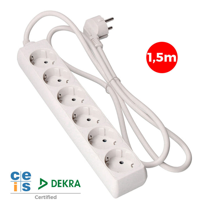 6-socket plugboard without power switch EDM 41006 Schuko (1,5 m)-1