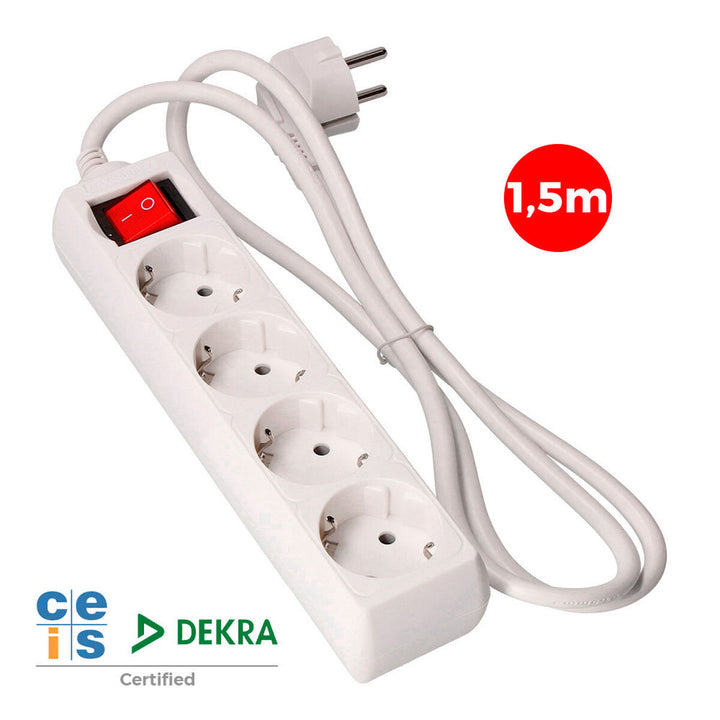 4-socket plugboard with power switch EDM 41010 Schuko (1,5 m)-1