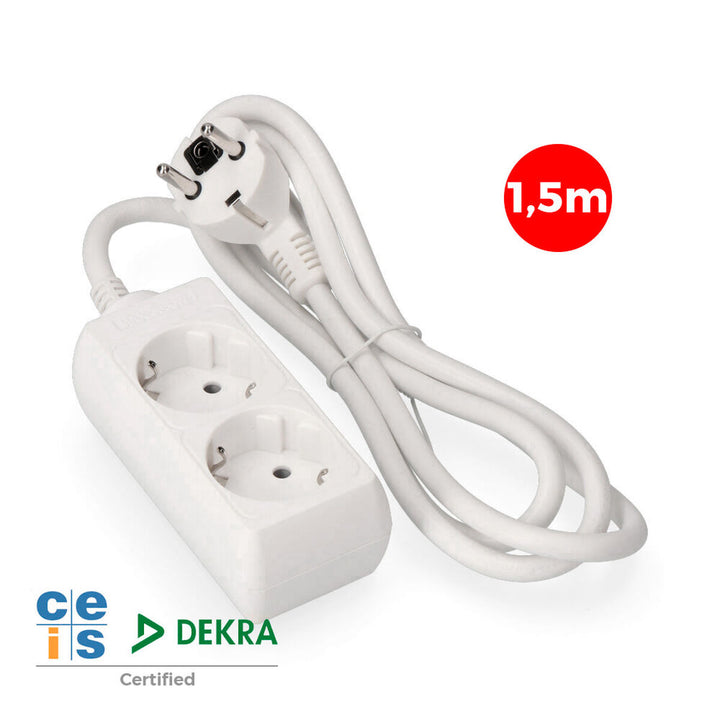 2-socket plugboard without power switch EDM 41015 Schuko (1,5 m)-1