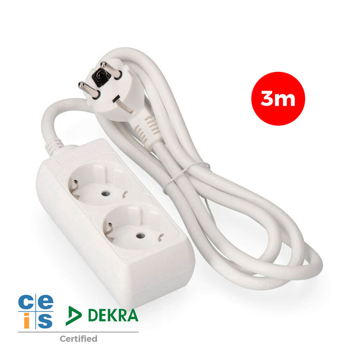2-socket plugboard without power switch EDM 41017 Schuko (3 m)-1