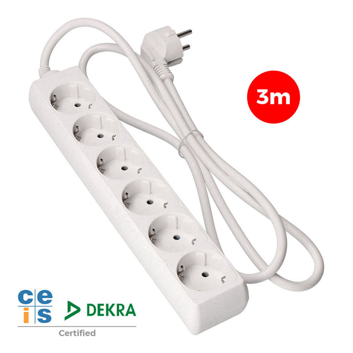 6-socket plugboard without power switch EDM 41036 Schuko (3 m)-1