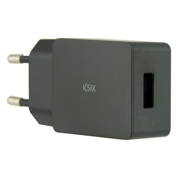 Wall Charger + USB A to USB C Cable KSIX USB Black-10