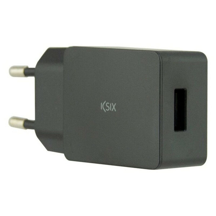 Wall Charger + USB A to USB C Cable KSIX USB Black-10