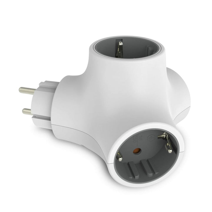 3-socket plugboard without power switch KSIX MOLECULE White-1