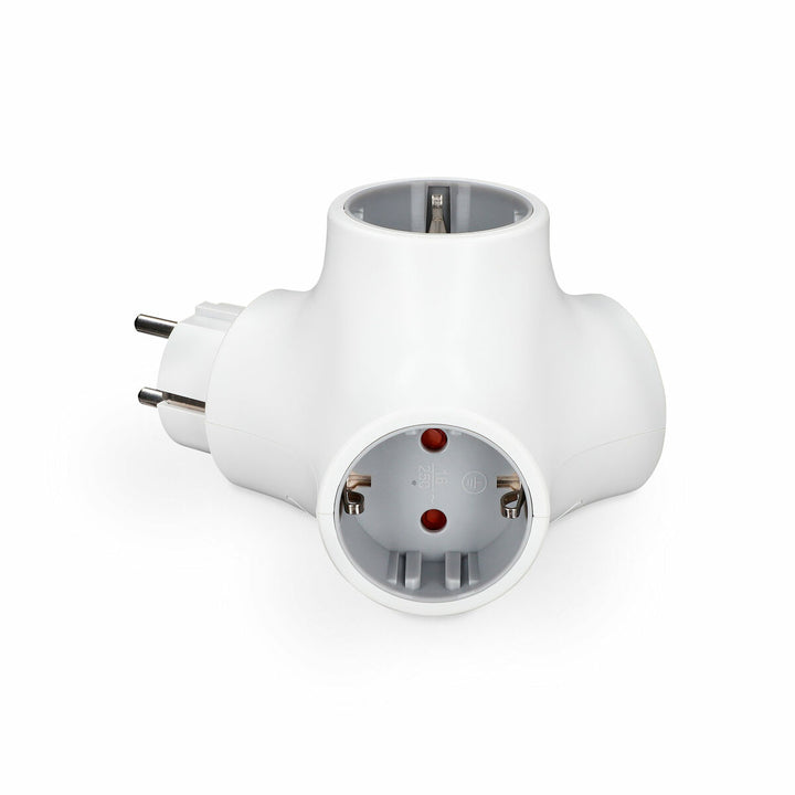 3-socket plugboard without power switch KSIX MOLECULE White-0