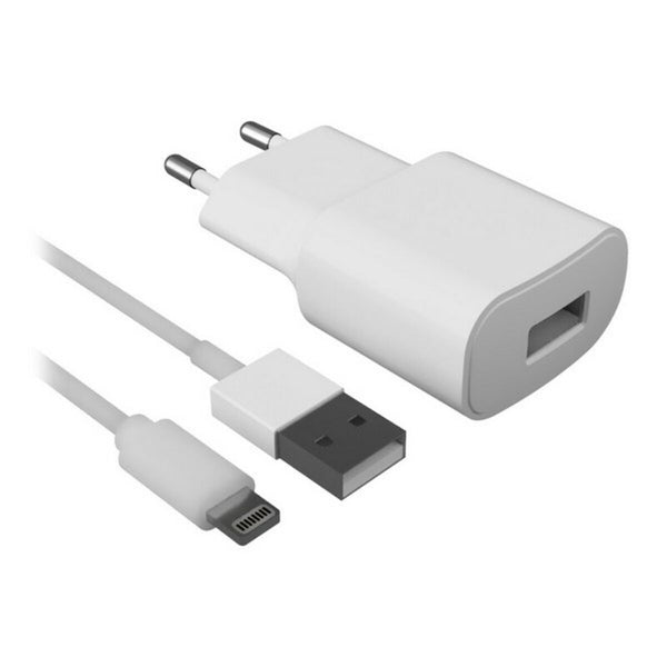 Wall Charger + MFI Certified Lightning Cable Contact Apple-compatible 2.1A White-0