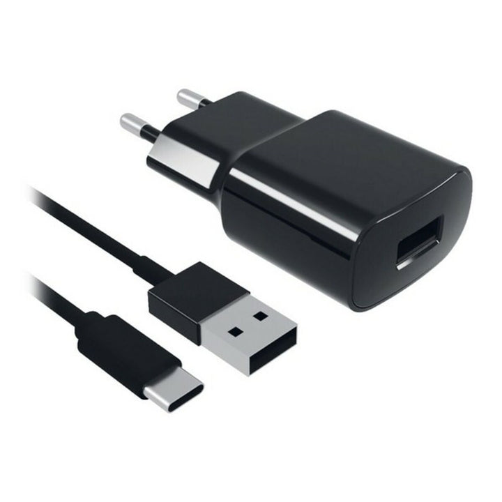 Wall Charger + USB C Cable Contact 8427542980744 2A Black-0