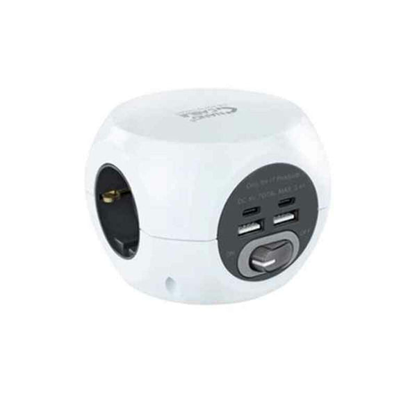 3-socket plugboard with power switch NANOCABLE 10.37.0001 1,4 m White-0