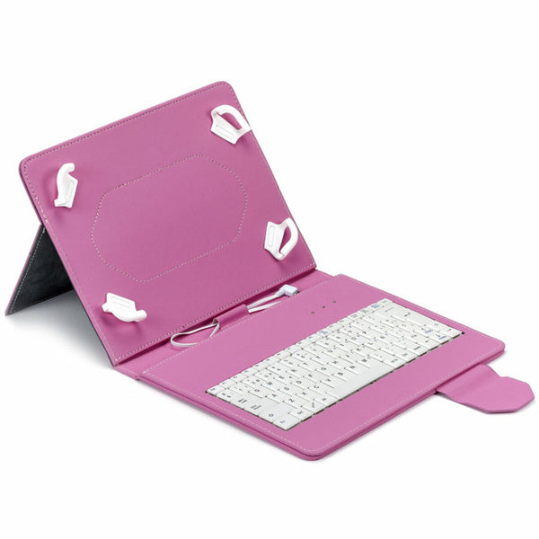 Bluetooth Keyboard with Support for Tablet Maillon Technologique MTKEYUSBPINK Pink Spanish Qwerty-0