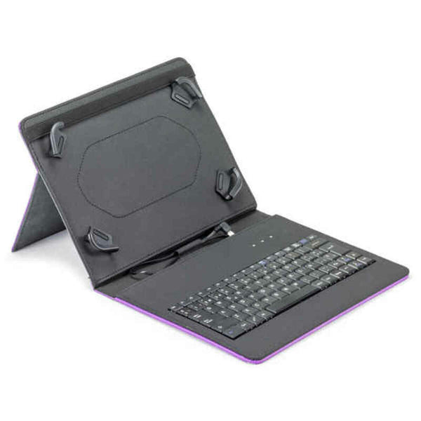Bluetooth Keyboard with Support for Tablet Maillon Technologique MTKEYUSBPR2 9.7"-10.2" Black Spanish Qwerty Purple Spanish-0