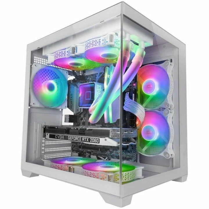 ATX Mini-tower Box Case Mars Gaming MCVIEW2W White-0