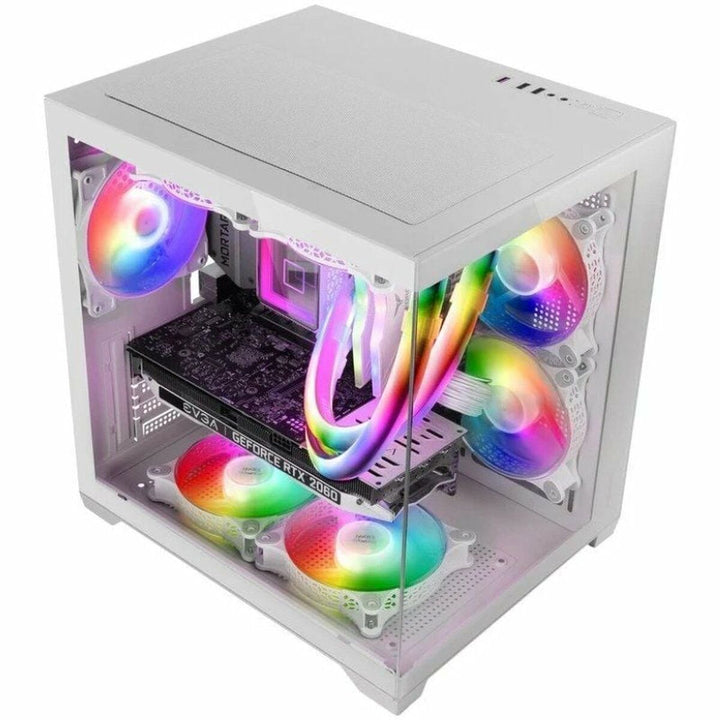 ATX Mini-tower Box Case Mars Gaming MCVIEW2W White-3