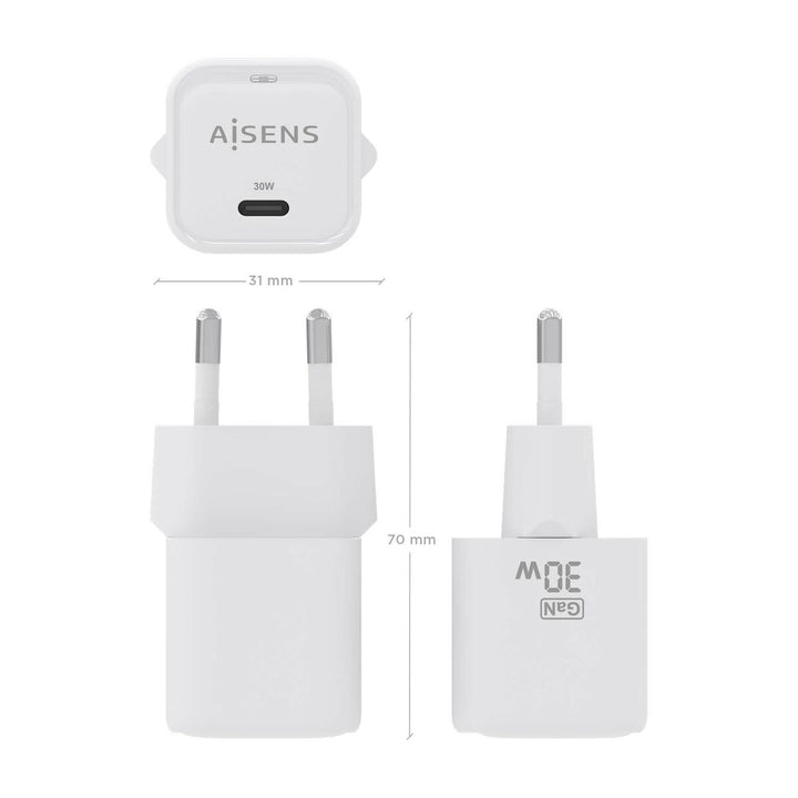 Wall Charger Aisens ASCH-30W1P018-W White 30 W (1 Unit)-2