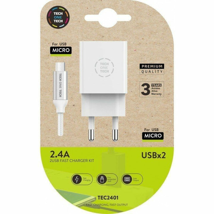Wall Charger Tech One Tech TEC2401 White-0