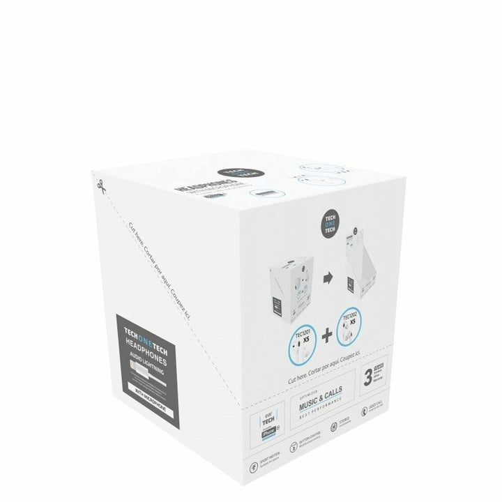 Headphones with Microphone Tech One Tech TEC1203 White 10 Units-2