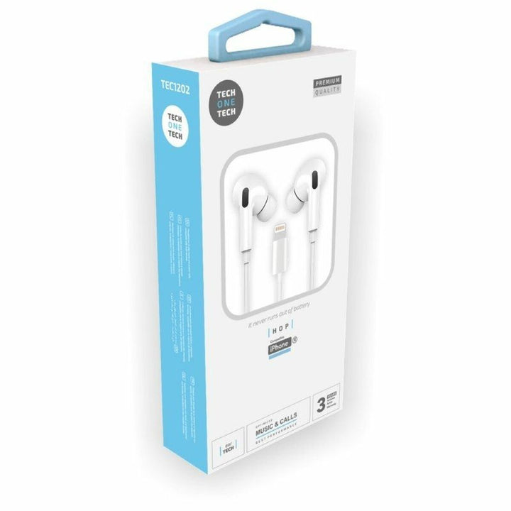 Headphones with Microphone Tech One Tech TEC1203 White 10 Units-3