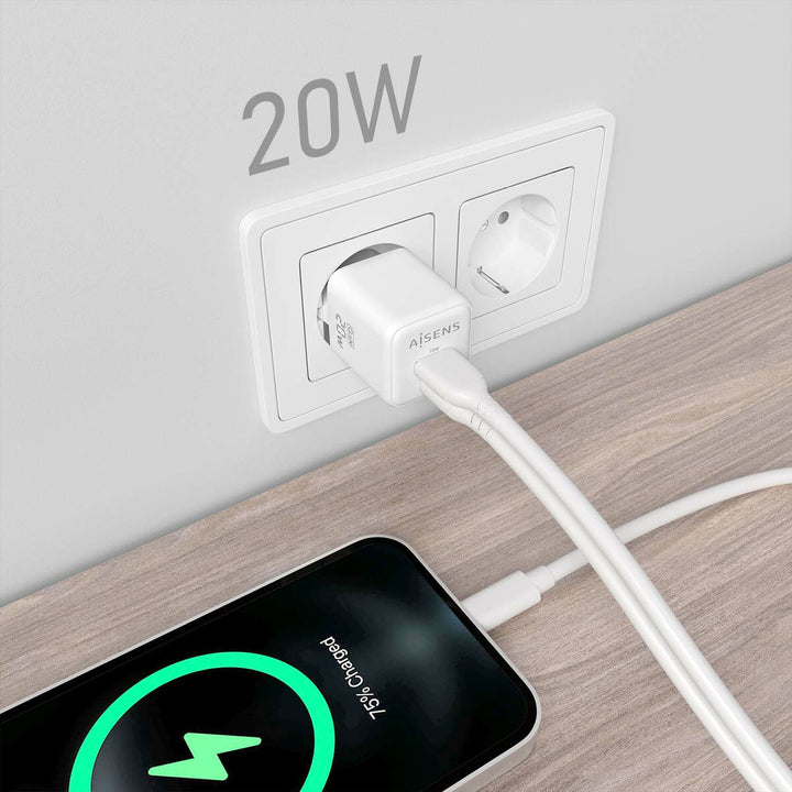 Wall Charger Aisens ASCH-20W2P010-W White 20 W (1 Unit)-1