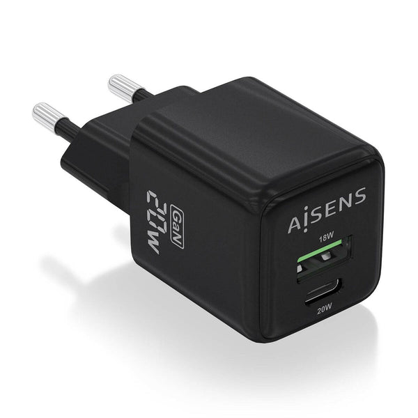 Wall Charger Aisens ASCH-20W2P011-BK 20 W Black (1 Unit)-0