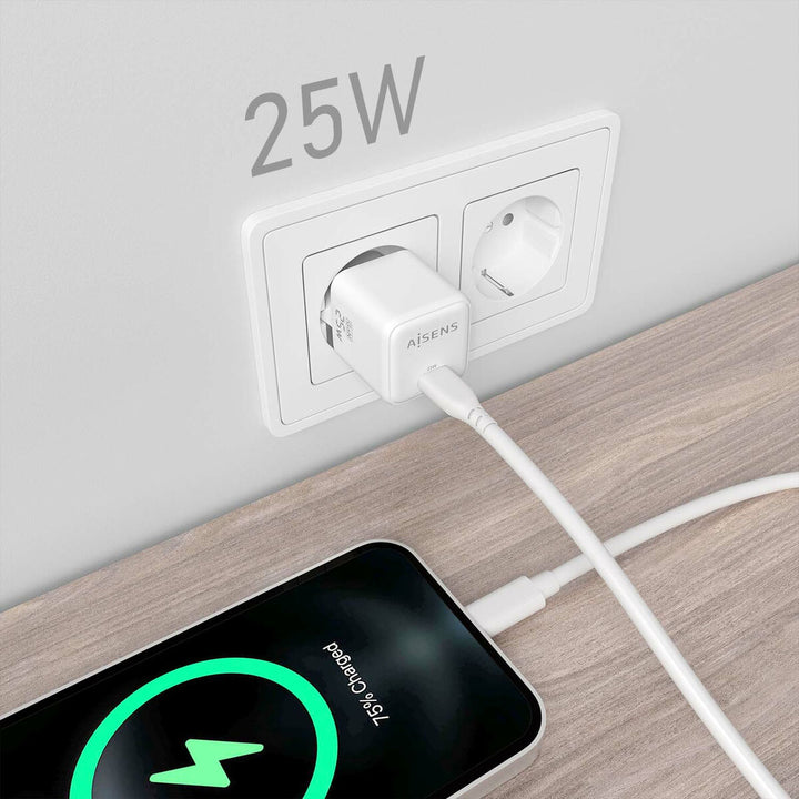 Wall Charger Aisens ASCH-25W1P012-W White 25 W (1 Unit)-1