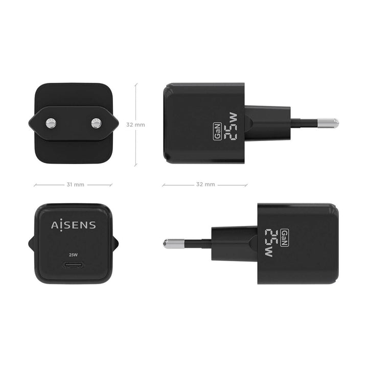 Wall Charger Aisens ASCH-25W1P013-BK 25 W Black (1 Unit)-3