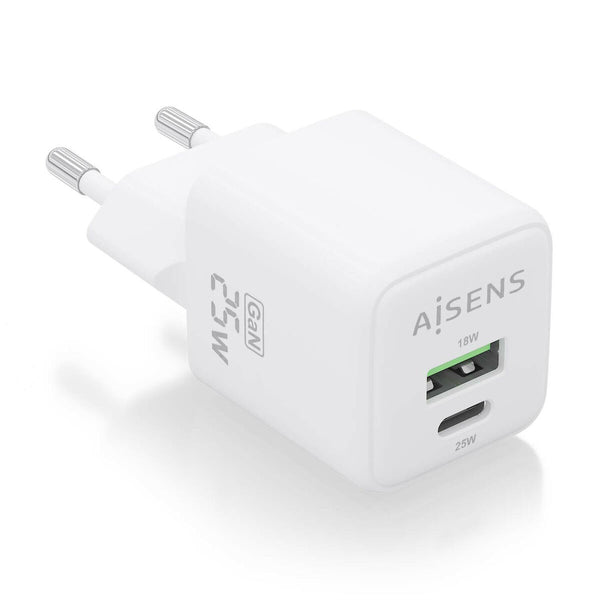 Wall Charger Aisens ASCH-25W2P014-W White 25 W (1 Unit)-0