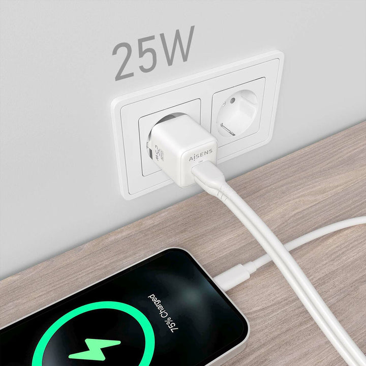 Wall Charger Aisens ASCH-25W2P014-W White 25 W (1 Unit)-2