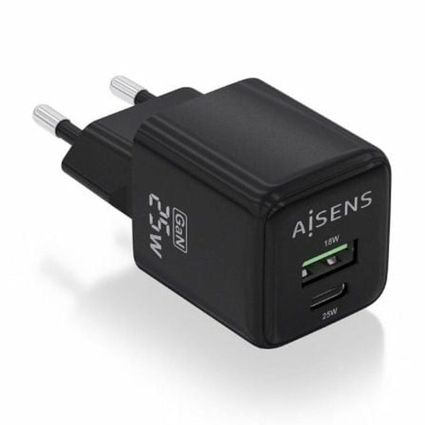 Wall Charger Aisens ASCH-25W2P015-BK Black 25 W-0