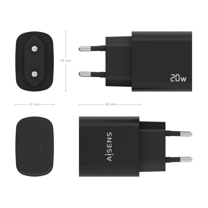 Wall Charger Aisens A110-0753 Black 20 W (1 Unit)-2