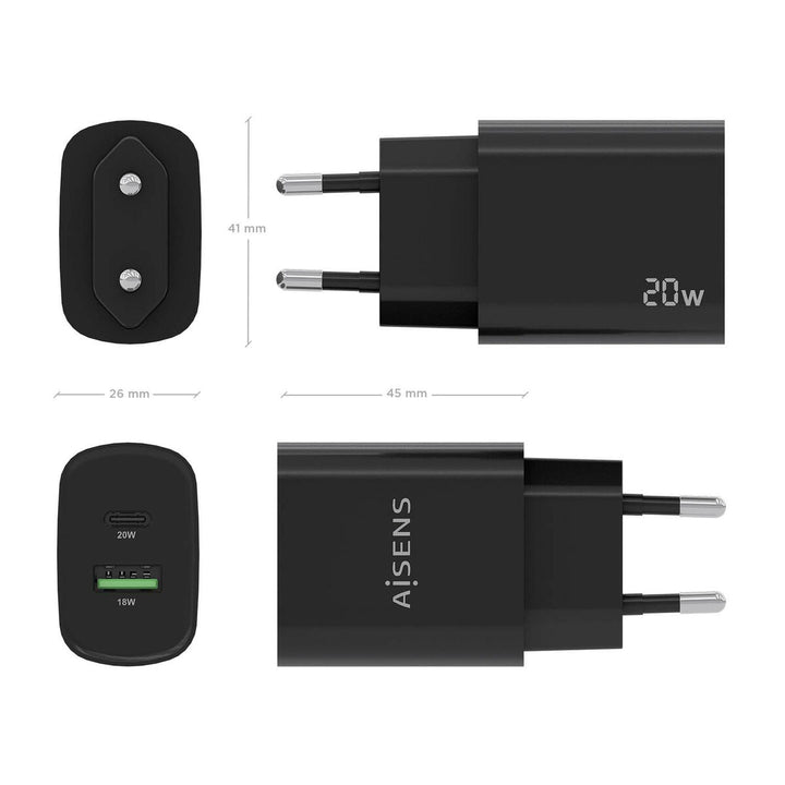 Wall Charger Aisens A110-0755 Black 20 W (1 Unit)-2
