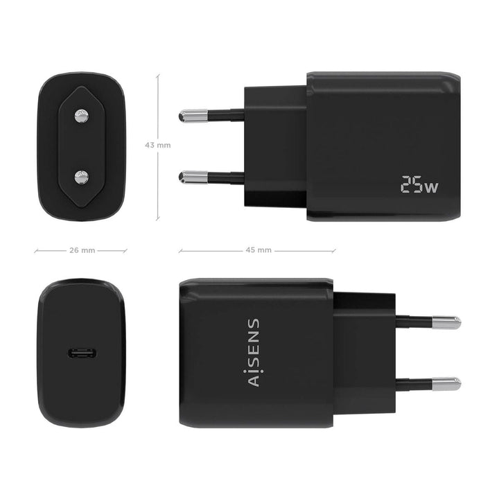 Wall Charger Aisens A110-0757 25 W Black (1 Unit)-2