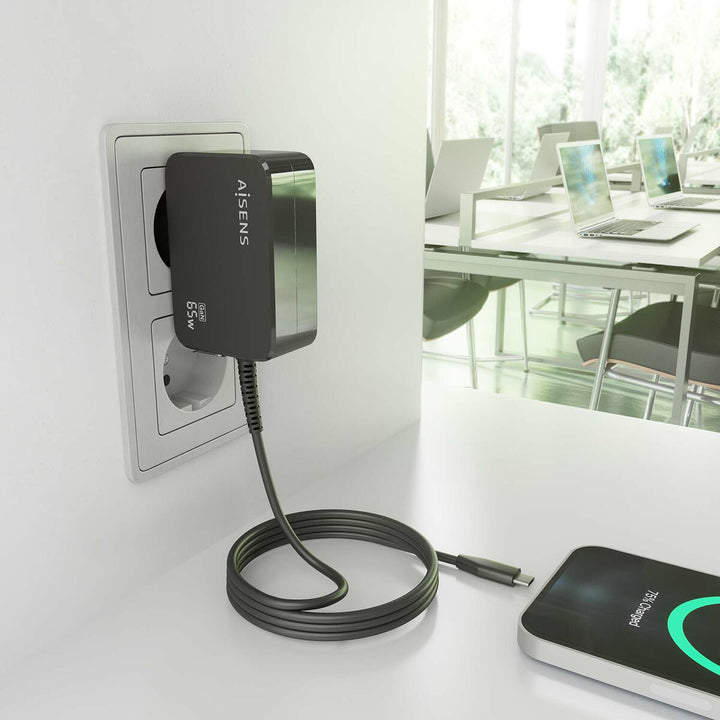 Wall Charger Aisens ASCH-1PD65WL033-BK Black 65 W (1 Unit)-2