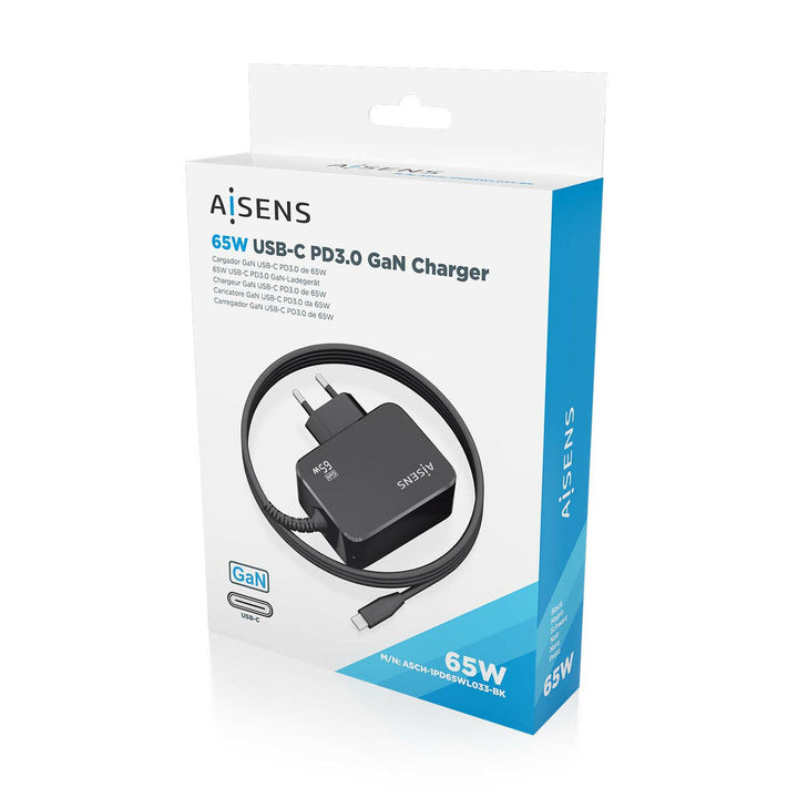Wall Charger Aisens ASCH-1PD65WL033-BK Black 65 W (1 Unit)-1