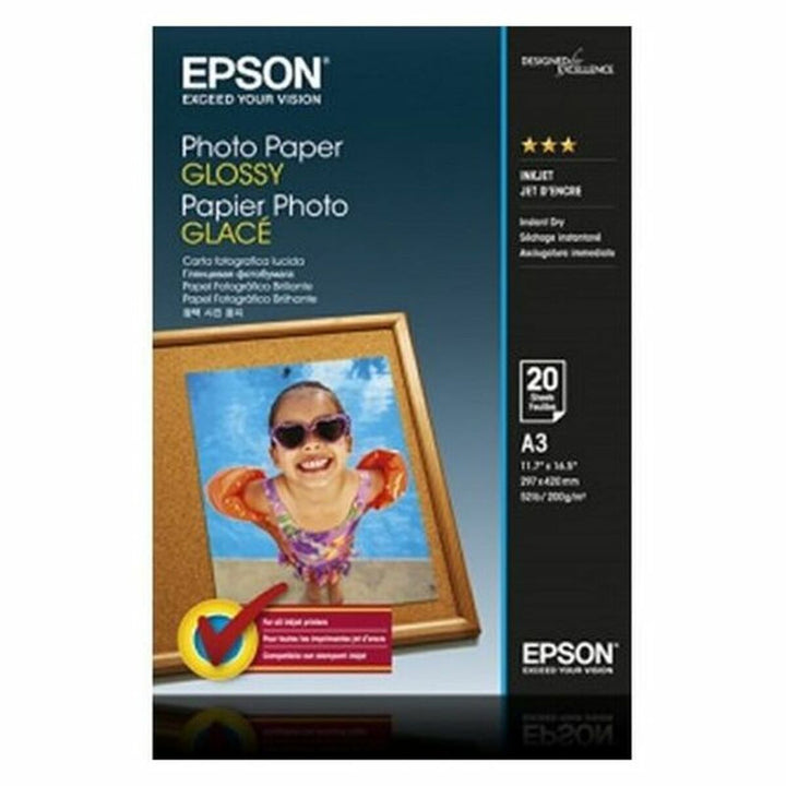 A3 Satin Photo Paper (20 sheets) Epson C13S042536 A3 20 Sheets (1 Unit)-1