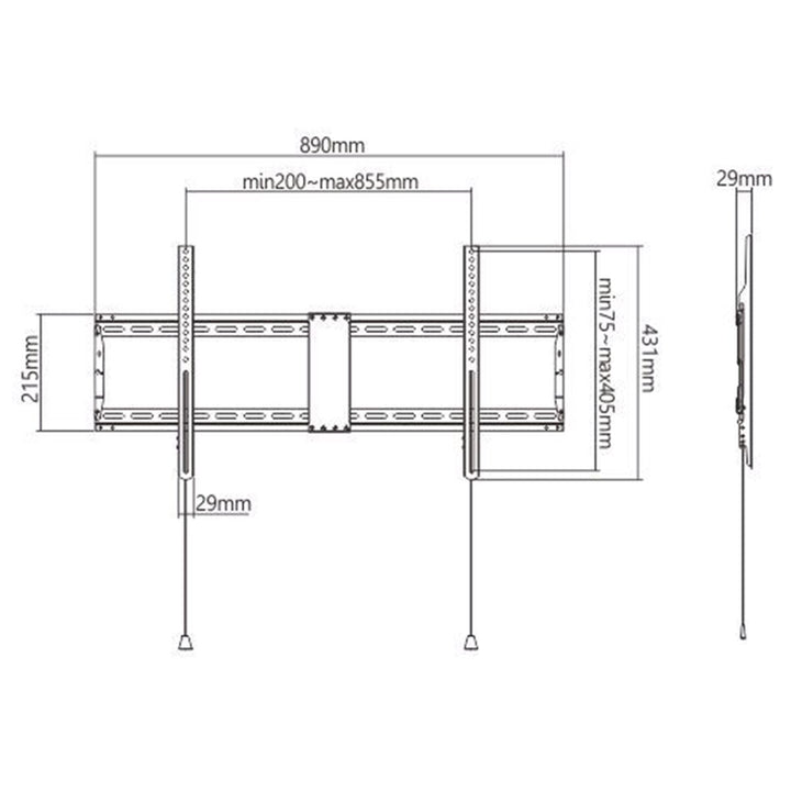 Wall Bracket GEMBIRD WM-90F-01 43" 90"-2