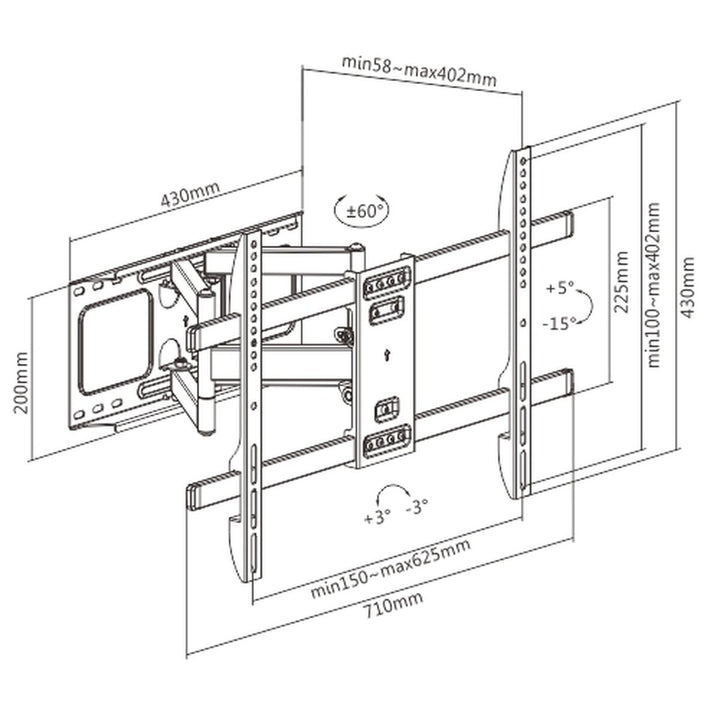 Wall Bracket GEMBIRD WM-80ST-02 37" 80"-2