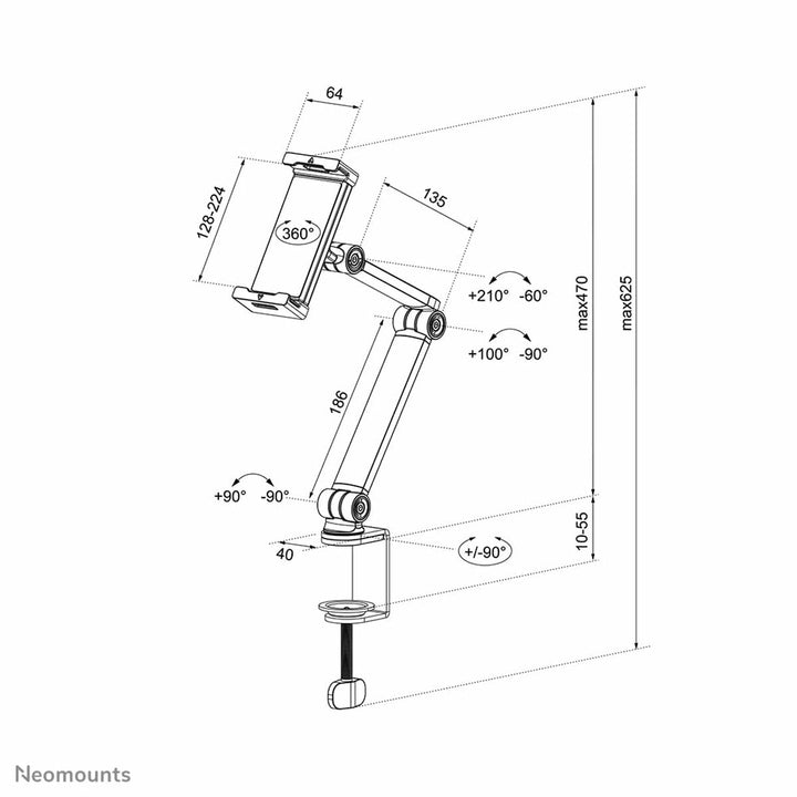Wall Bracket Neomounts DS15-545WH1 4,7" 12,9"-1