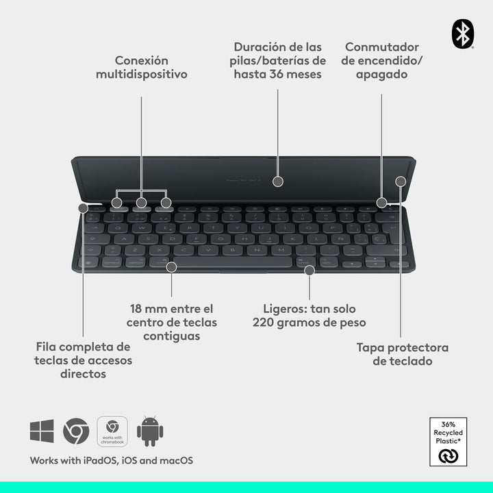 Bluetooth Keyboard Logitech 920-013010 Graphite-11
