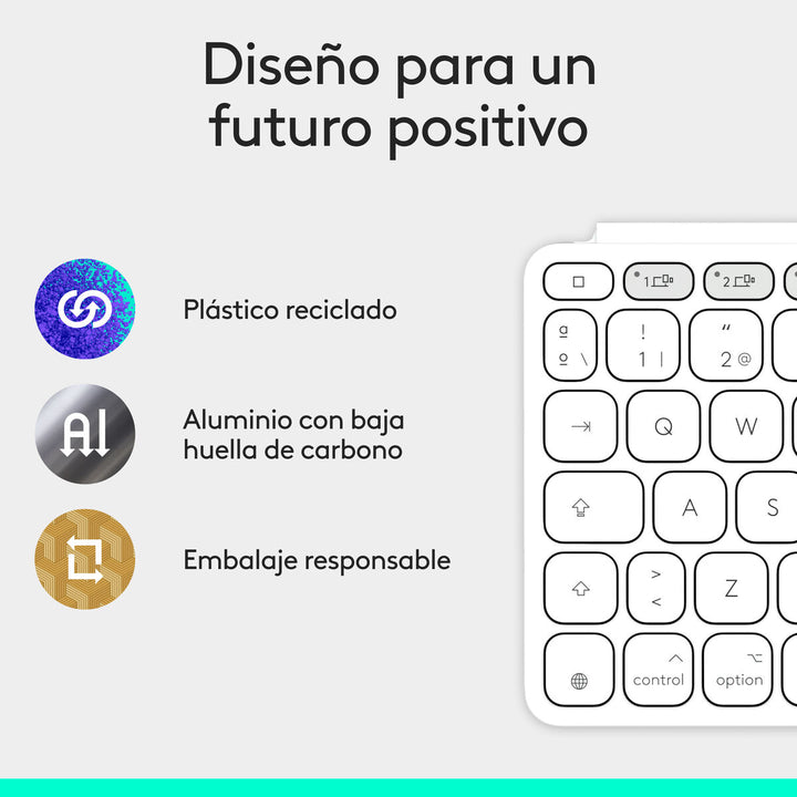Bluetooth Keyboard Logitech 920-013011 Spanish Qwerty Grey White/Grey-1